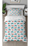 Car Truck Scoop Patterned Digital Printed Design Single Children's Duvet Cover Set Without Sheets
