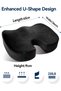 Thickened Coccyx Orthopedic Seat Cushion, Memory Foam Ergonomic Seat Cushion for Bigger Size People, Fit for Office Chair, Car Seat, Wheelchair (Black) - 3