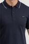 Men's Cotton Logo Woven Fabric Navy Blue Polo Collar T-Shirt K10K112751-CHW - 4