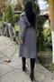 Women's Balloon Sleeve Long Shawl Collar Pocketed Thick Knit Knitwear Loose Coat 700-3661726 - 2