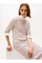 Women's Slim Fit Striped Cashmere Blend Knitwear Dress - Multi-Colored - 2