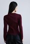 V-Neck Burgundy Knitwear Cardigan - 8