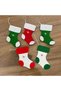 Handmade Christmas Tree Ornament, Pine Tree Ornament, Christmas Tree Ornament, Set of 5 Felt Christmas Stockings - 2