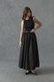 Gathered Gabardine Skirt Black - 2