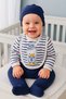 Cute Duck Embroidered Striped Newborn Baby 5-Piece Hospital Release Bodysuit Set Boxed - 6
