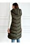 Hooded Long Puffer Vest - 2