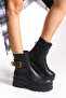 Heillanae Women's Buckle Boots 00122001 Black - 2
