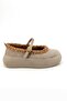 Sereny Beige Suede Fur Women's Sneakers Ballet Flats - 2