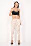 Women Cropped Fit Paisley Print Chino Pants, Multicolor - 4