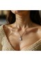 Minimal Women's Necklace – Star and Stone Detail on a Silver Color Chain