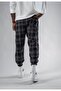 Unisex Jacquard Plaid Patterned Jogger Pants - 2