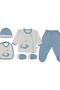 100% Cotton 5-Piece Newborn Baby Boy Hospital Discharge Set Cloudy Rabbit Patterned Boxed - 5