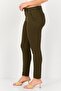 Women Chino Fit Plain Straight Leg Pants, Olive - 2