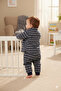 Baby Boy Navy Blue 3-Piece Top and Bottom Set - 6
