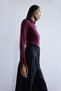 Yakalı Basic Bordo Triko Bluz - 3