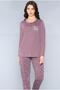 Long Sleeve Seasonal Pajama Set Viscose 790-53 - 4