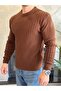 Men's Thessaloniki Knitted Crew Neck Cotton Sweater Brown Eca044 - 3