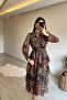 Women's Leopard Print Tiered Flounce Chiffon Dress Nm014 - 4