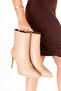 Women's Genuine Leather Thin Pointed Heeled Stylish Boots Manolisa Nude - 2