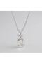 Minimal Women's Necklace – Star and Stone Detail on a Silver Color Chain - 3