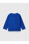 Boy's Cobalt Blue Multicolor Logo Printed Crew Neck Long Sleeve T-Shirt - 2