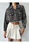 Women's Denim Short Jacket Leopard - 3