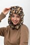 قبعة نسائية من القطيفة بنمط الفهد مع حماية للأذن DPAKS010