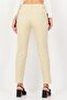 Women Cigarette Fit Solid Tapered Pants, Beige - 3