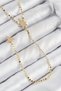 Brass Zircon Stone Crushed Chain Pole Star Model Gold Color Y Necklace