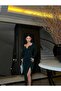 Miranda Glittery Slit Detail Evening Dress 583093 EMERALD - 2