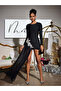 Midnight Allure -Assymetric Luxury Cocktail Dress with Chiffon Overlay