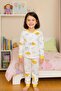 Girls' Character Printed Snap-On 100% Cotton Colorful Pajama Set - 4
