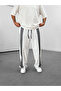 Men's Striped White Baggy Sweatpants Coc1059 - 2