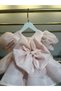 Balloon Sleeves Buckle Girls' Evening Dress - 3