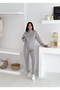 Women's Half-Zip Model Elastic Waist Narrow Leg Sweatpants Set - 5
