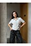 سترة نسائية رمادية اللون بأكمام قصيرة منسوجة بأزرار مستوردة 7010 - 2