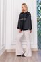 Women's Winter Black Trendy Model Poncho with Holes and Belt, Stylish, Daily, Comfortable 2611 - 4