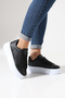 Women's Black White Thick Sole Comfortable Casual Sports Shoes Sneaker - 5