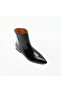 Black Python Patent Leather Genuine Leather Women's Boots – 2 cm Heels - 4