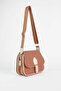 Women's Clover Tan Cream 4-Pocket Handbag with Flap, Zipper and Snap Closure - 3