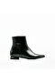 Black Python Patent Leather Genuine Leather Women's Boots – 2 cm Heels