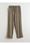 Khaki Comfortable Fit Textured Men's Trousers - 5