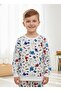 Boys' Patterned Long Sleeve Seasonal Pajama Set 100% Cotton - 3