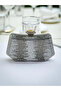 Silver Platinum Color Stone Pearl Detailed Handle Women's Evening Dress Bag - 5