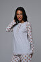Women's Polka Dot Pajama Set with Robe, 3-Piece Set - 5