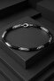 Men's Stainless Steel Prism Chain Bracelet (Black-Silver Color) - 2