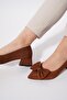 Pantofi de damă Floret Bow cu toc mic, maro - 4
