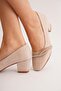Sagues Yan Stone Women's Heeled Shoes Gold Glitter - 4