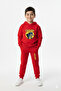 Catman printed kids' hooded premium compact sweatshirt tracksuit set with pockets and drawstring. - 2
