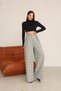 Leoferre Women's Plaid High Waist Pleated Wide Leg Pants. - 6